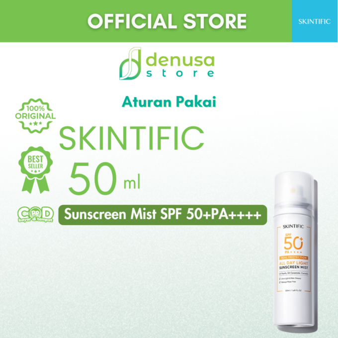 SKINTIFIC SPF 50+ PA++++ All Day Light Sunscreen Mist Travel Size 50ml