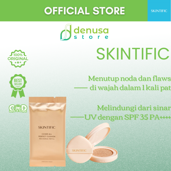 SKINTIFIC Cover All Perfect Cushion Recharge Refill 01 Vanilla 11gr