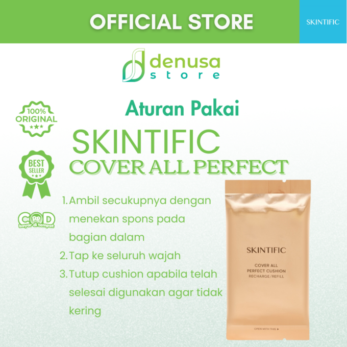 SKINTIFIC Cover All Perfect Cushion Recharge Refill 01 Vanilla 11gr