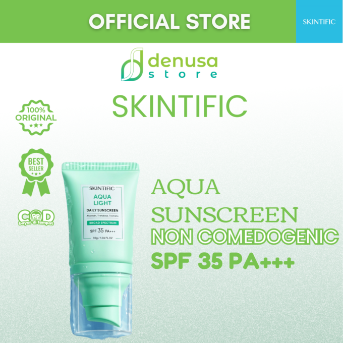 SKINTIFIC Aqua Light Daily Sunscreen For Acne Skin SPF35 PA+++ 30gr