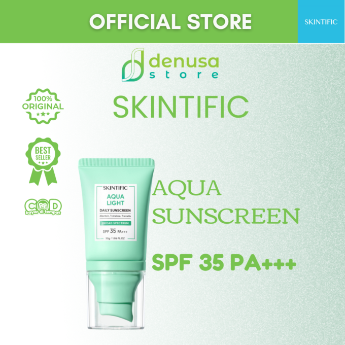 SKINTIFIC Aqua Light Daily Sunscreen For Acne Skin SPF35 PA+++ 30gr