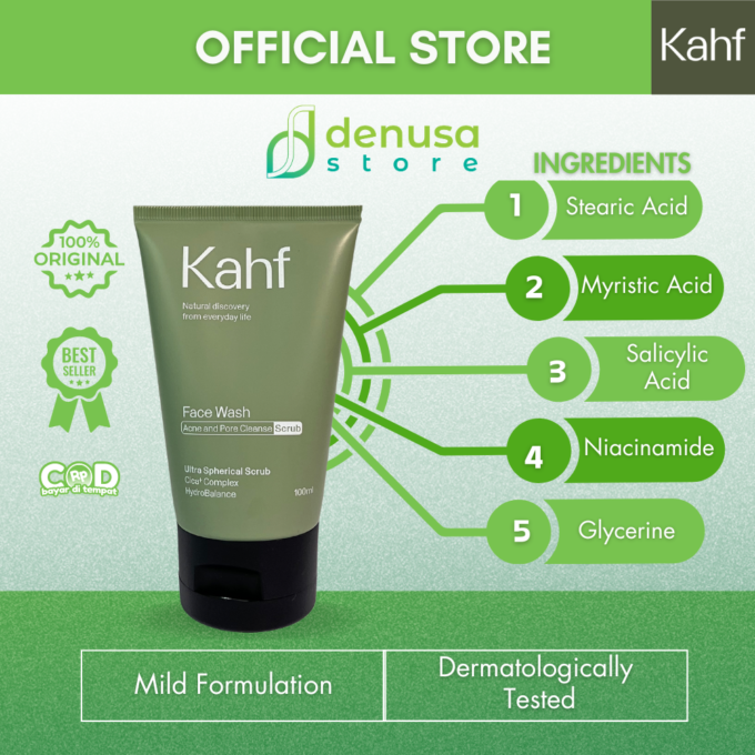 KAHF Face Wash Acne and Pore Cleanse Scrub 100ml