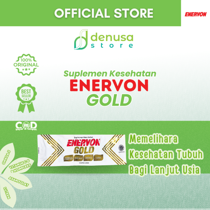 Enervon Gold Suplemen Lanjut Usia 50+ 1 Strip 5 Kapsul Lunak