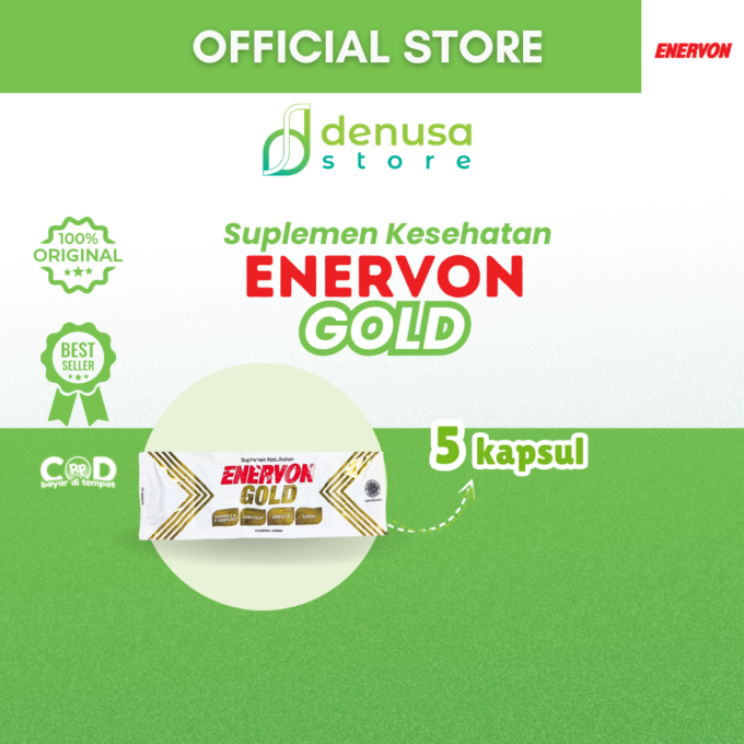 Enervon Gold Suplemen Lanjut Usia 50+ 1 Strip 5 Kapsul Lunak