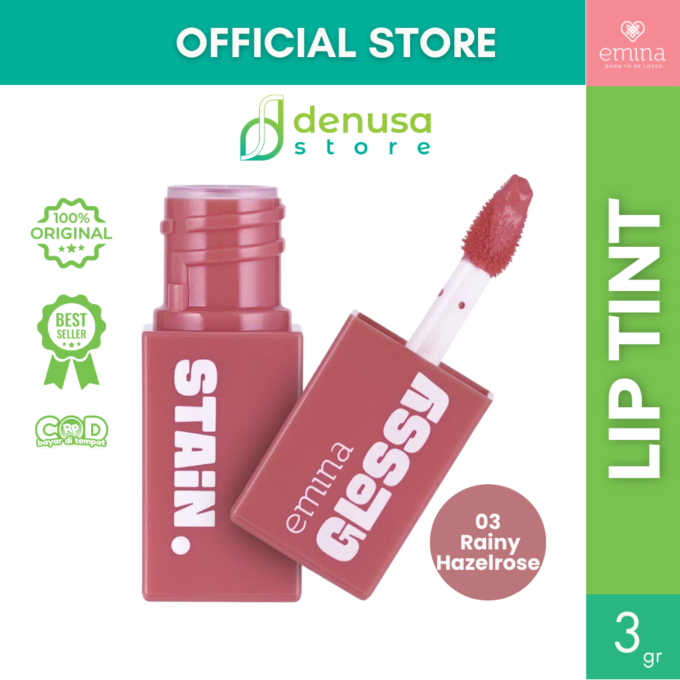 Emina Glossy Stain Blendable Lip Tint 03 Rainy Hazelrose 3 g