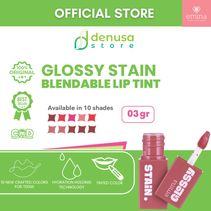 Emina Glossy Stain Blendable Lip Tint 03 Rainy Hazelrose 3 g