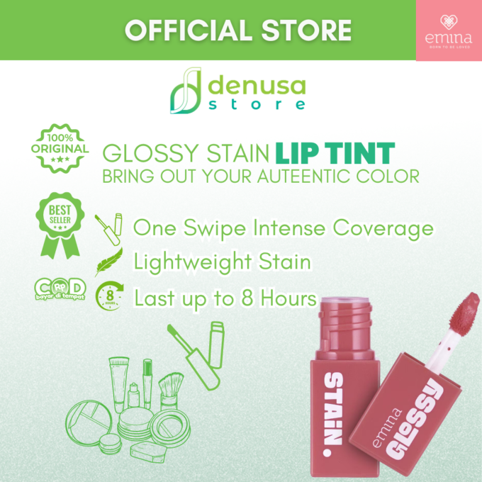 Emina Glossy Stain Blendable Lip Tint 03 Rainy Hazelrose 3 g