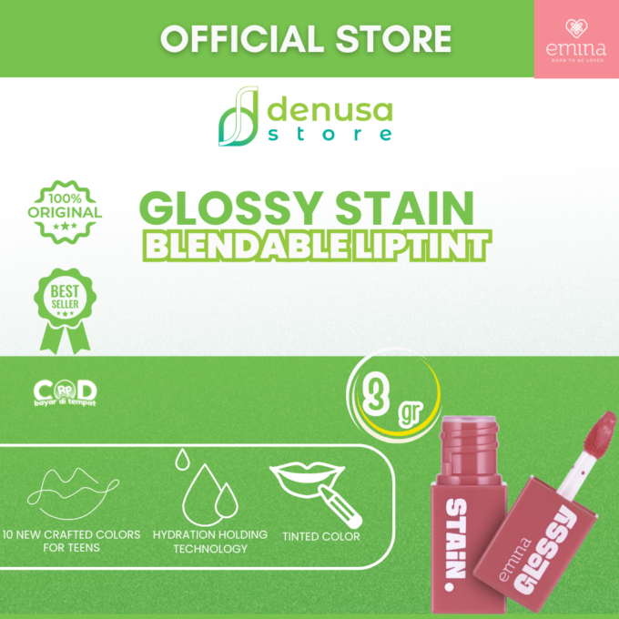 Emina Glossy Stain Blendable Lip Tint 03 Rainy Hazelrose 3 g