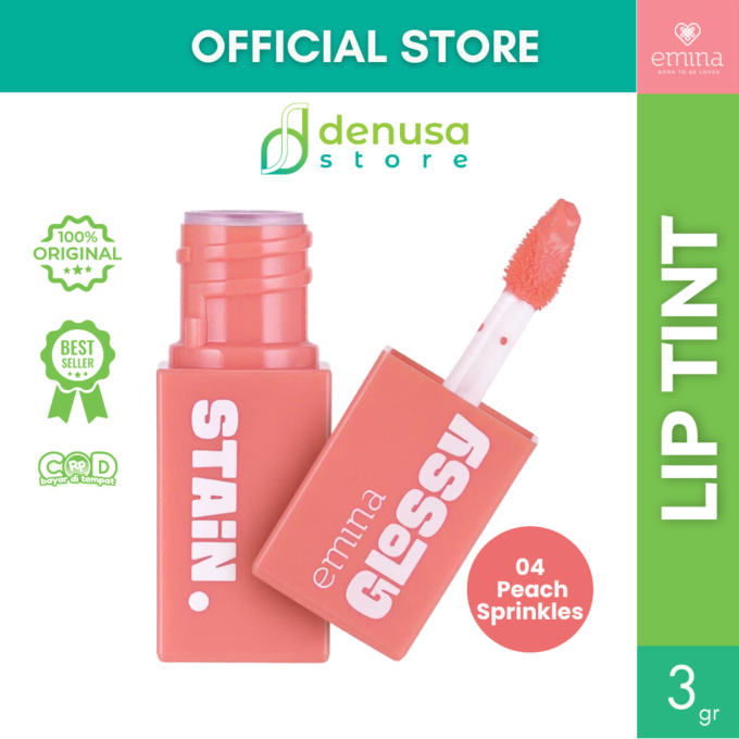 Emina Glossy Stain Blendable Lip Tint 04 Peach Sprinkles 3 g