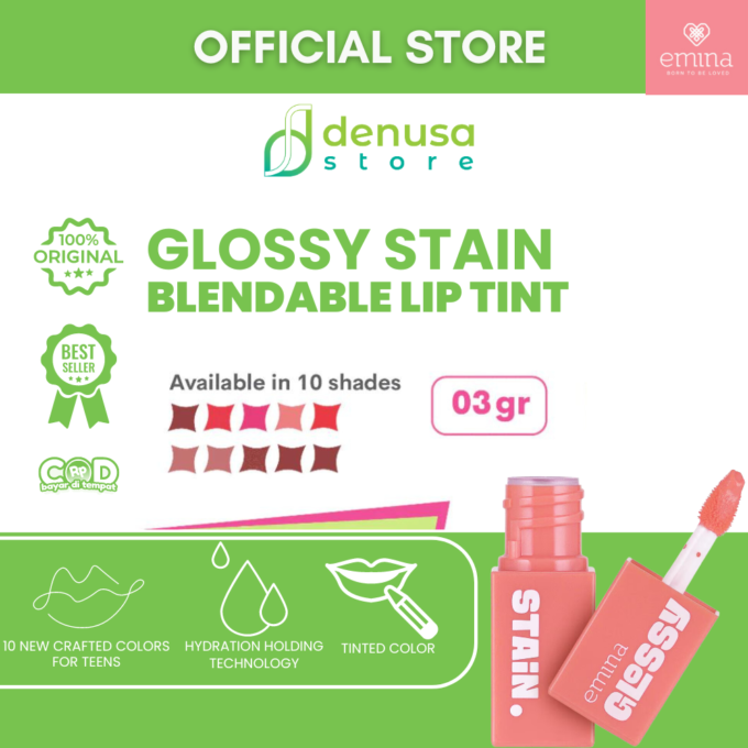 Emina Glossy Stain Blendable Lip Tint 04 Peach Sprinkles 3 g