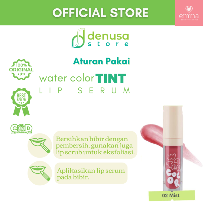 Emina Water Color Lip Serum 02 Mist 2 g