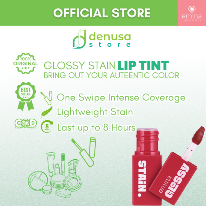 Emina Glossy Stain Blendable Lip Tint 09 Red Bean 3 g