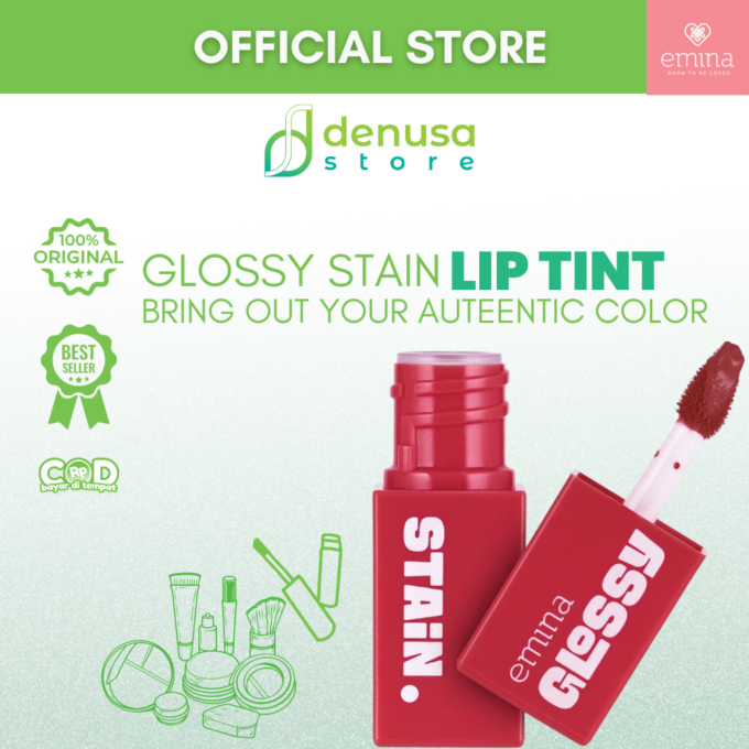 Emina Glossy Stain Blendable Lip Tint 09 Red Bean 3 g