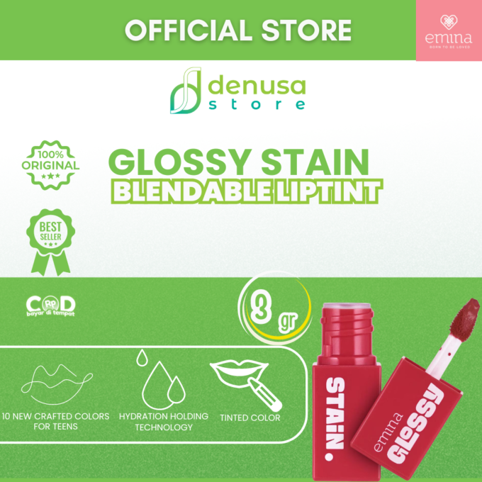 Emina Glossy Stain Blendable Lip Tint 09 Red Bean 3 g