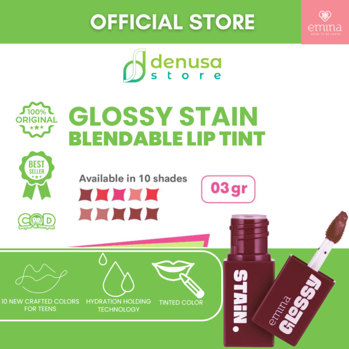 Emina Glossy Stain Blendable Lip Tint 10 Choco Praline 3 g