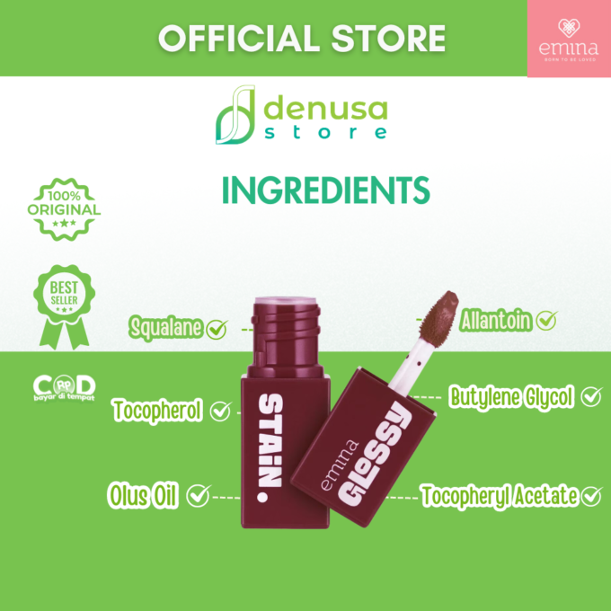 Emina Glossy Stain Blendable Lip Tint 10 Choco Praline 3 g