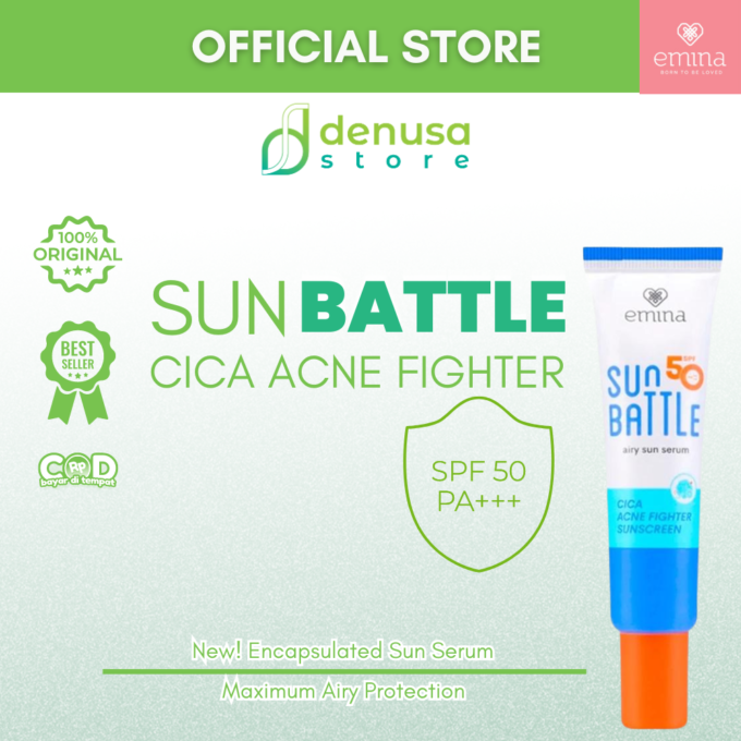 Emina Sun Battle Cica Acne Fighter Sunscreen SPF50 PA++++ 30 ml