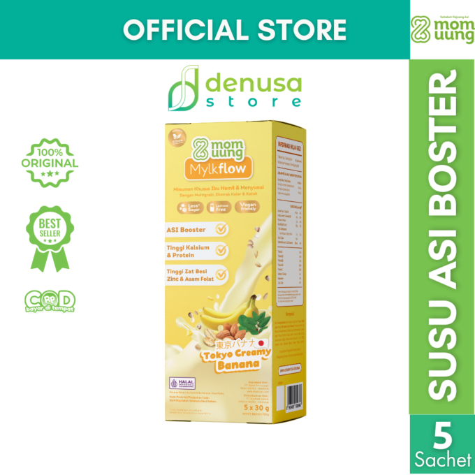 MOM UUNG Mylkflow Susu Asi Booster Tokyo Creamy Banana 5 sachet x 30 g