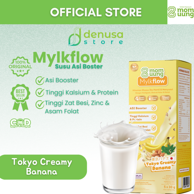 MOM UUNG Mylkflow Susu Asi Booster Tokyo Creamy Banana 5 sachet x 30 g