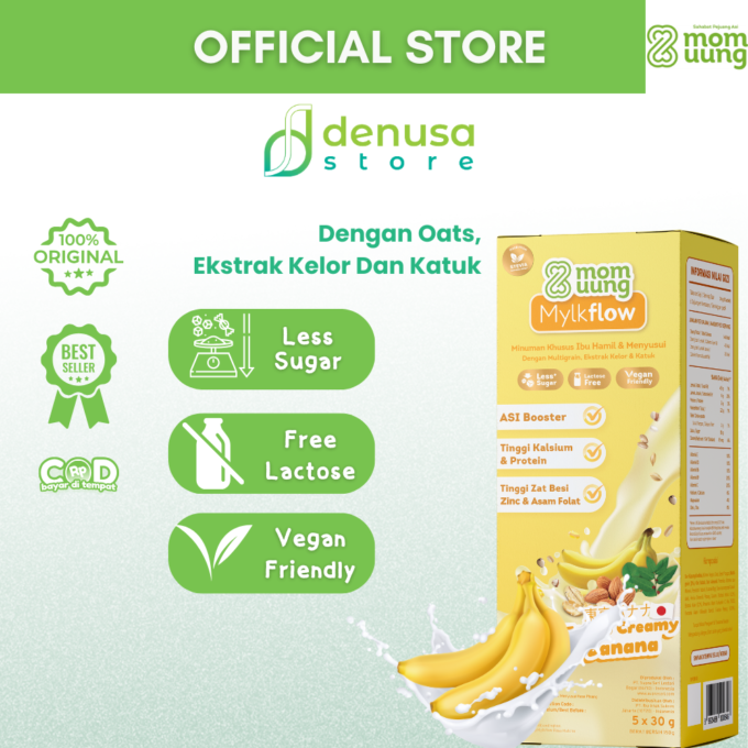 MOM UUNG Mylkflow Susu Asi Booster Tokyo Creamy Banana 5 sachet x 30 g