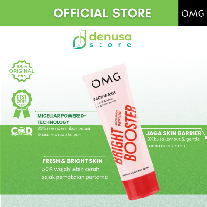 OMG Face Wash Bright Booster Niacinamide Peptide 50ml