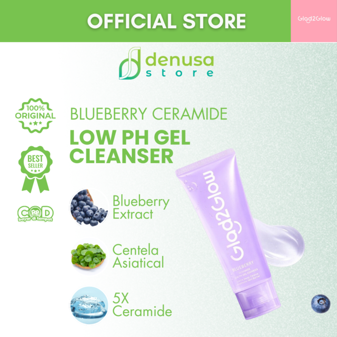 Glad2Glow Blueberry Ceramide Low PH Gel Cleanser 70ml