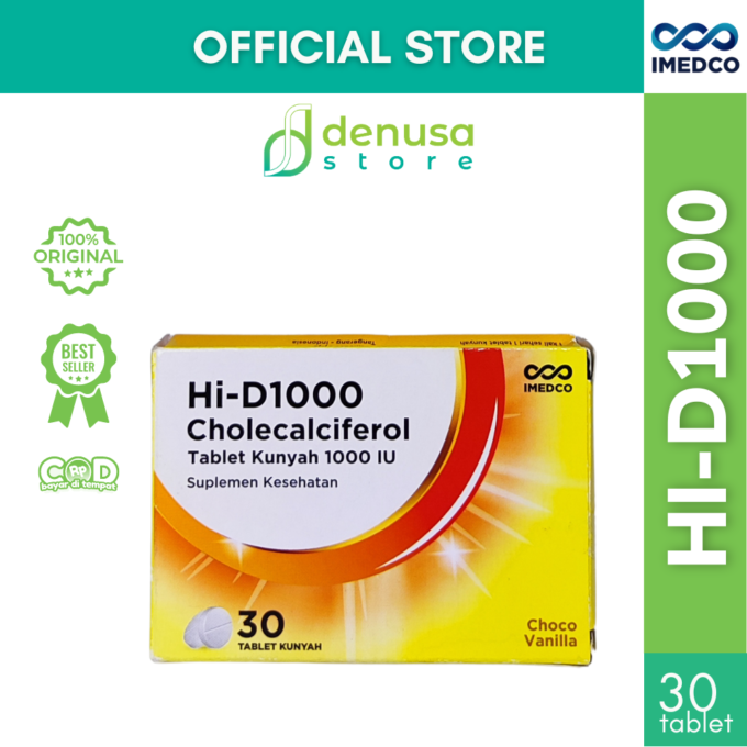 IMEDCO Hi-D1000 Cholecalciferol Chewable Tablet 1000 iu 30 Tablet Vitamin D3