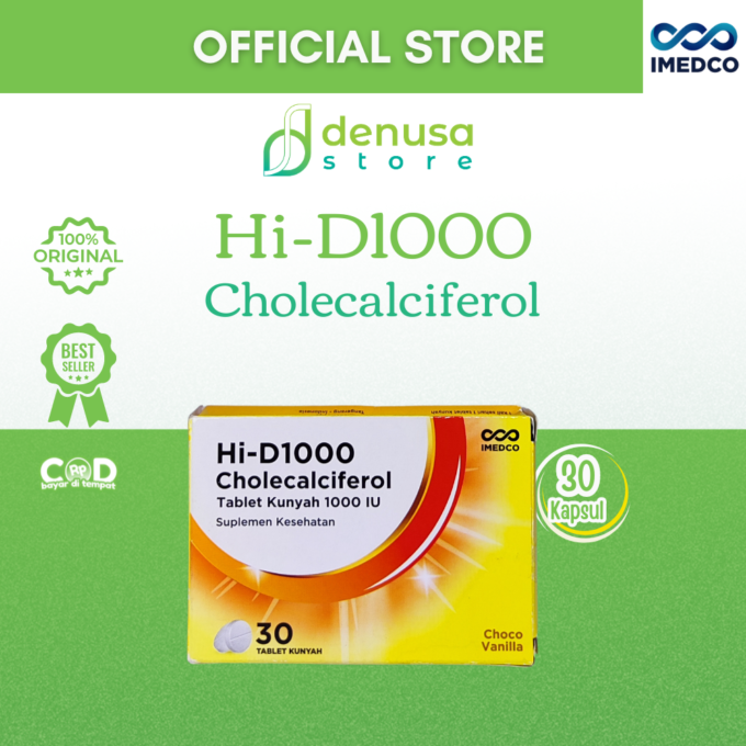 IMEDCO Hi-D1000 Cholecalciferol Chewable Tablet 1000 iu 30 Tablet Vitamin D3