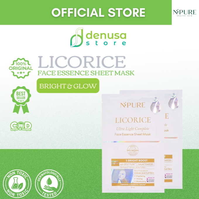 NPURE Licorice Ultra Light Complete Face Essence Sheet Mask 30gr