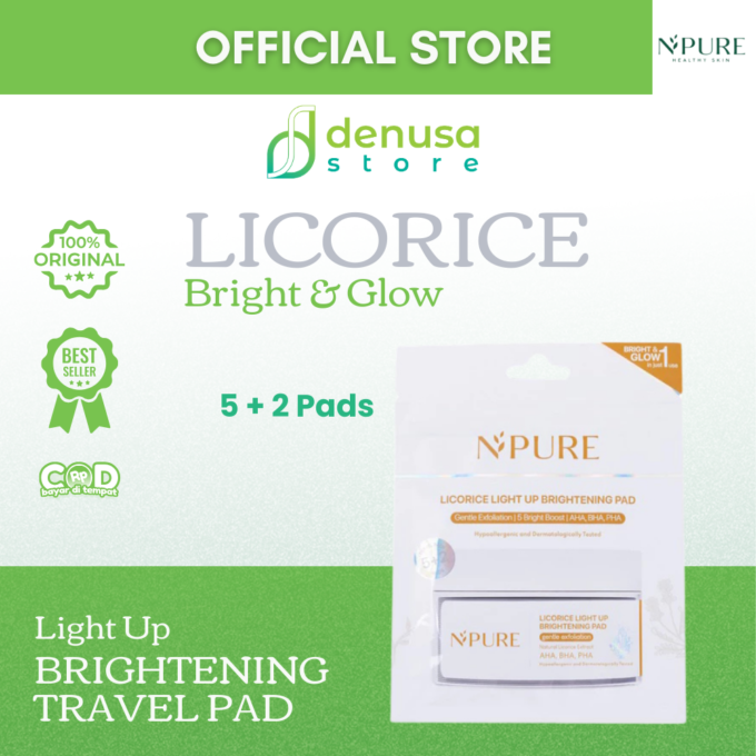 NPURE Licorice Light Up Brightening Pad Travel Pack 5 plus 2 pads 17.5 gr