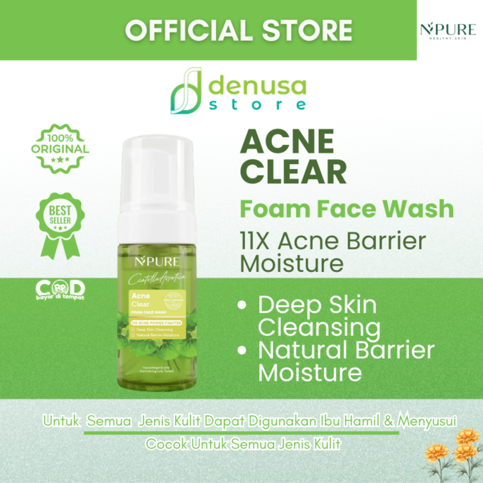 NPURE Centella Asiatica Acne Clear Foam Face Wash 100ml