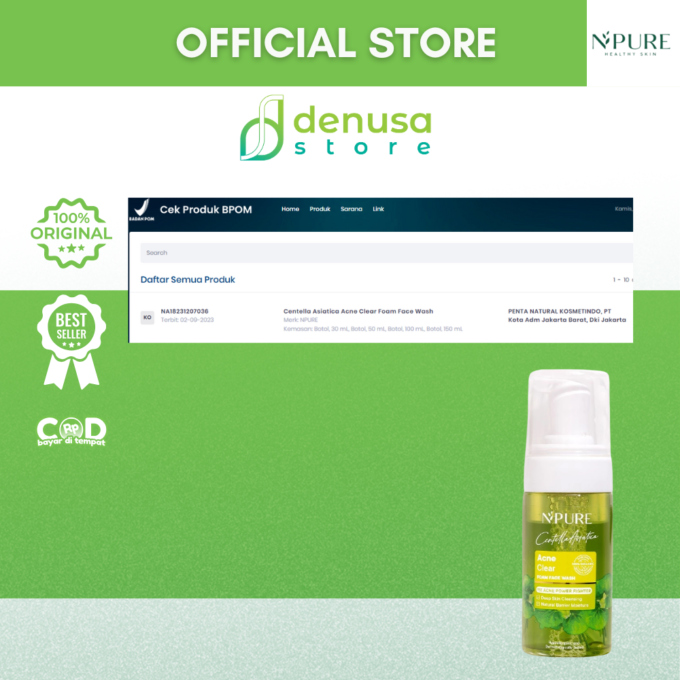 NPURE Centella Asiatica Acne Clear Foam Face Wash 100ml