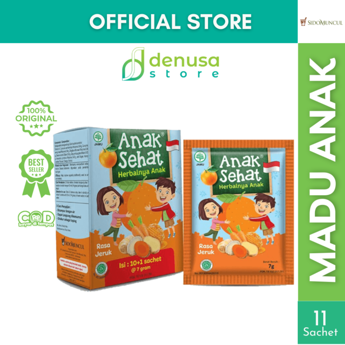 SIDOMUNCUL Anak Sehat Rasa Jeruk 1 Kotak 10 Plus 1 Sachet