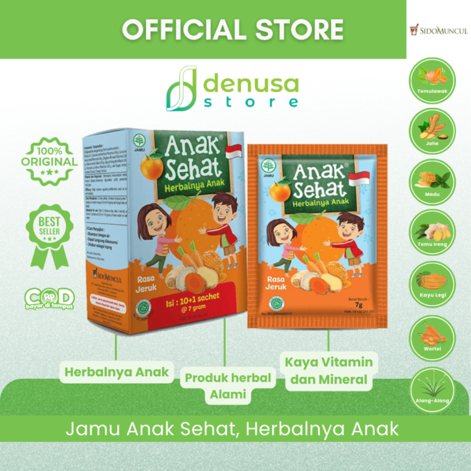 SIDOMUNCUL Anak Sehat Rasa Jeruk 1 Kotak 10 Plus 1 Sachet