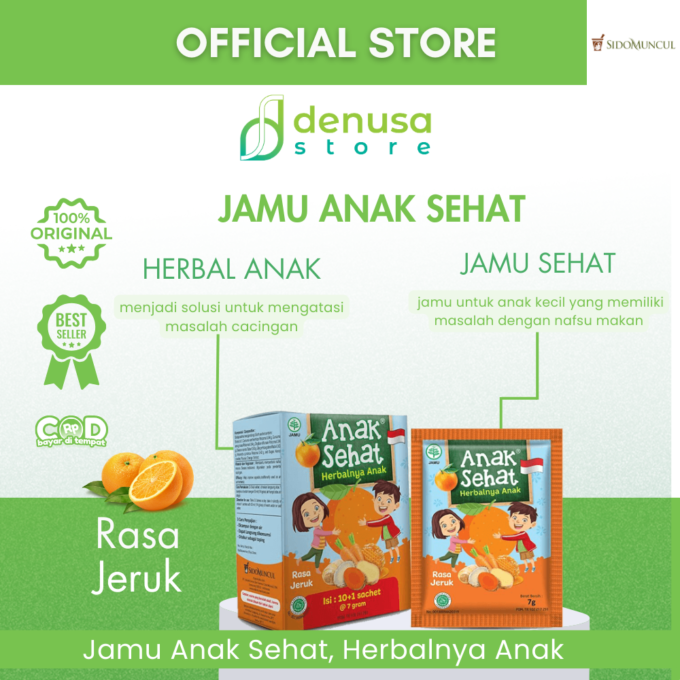 SIDOMUNCUL Anak Sehat Rasa Jeruk 1 Kotak 10 Plus 1 Sachet