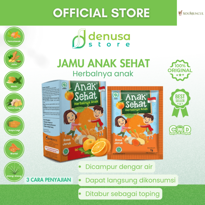 SIDOMUNCUL Anak Sehat Rasa Jeruk 1 Kotak 10 Plus 1 Sachet