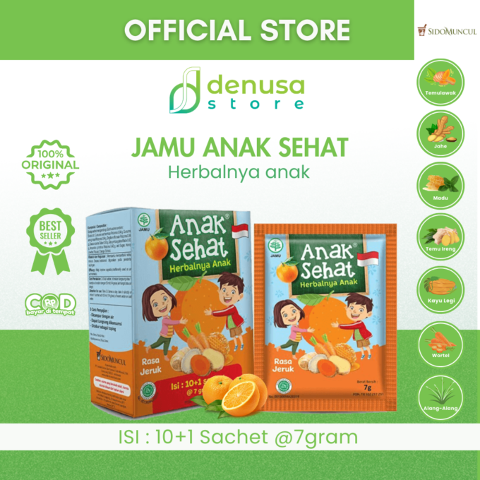 SIDOMUNCUL Anak Sehat Rasa Jeruk 1 Kotak 10 Plus 1 Sachet