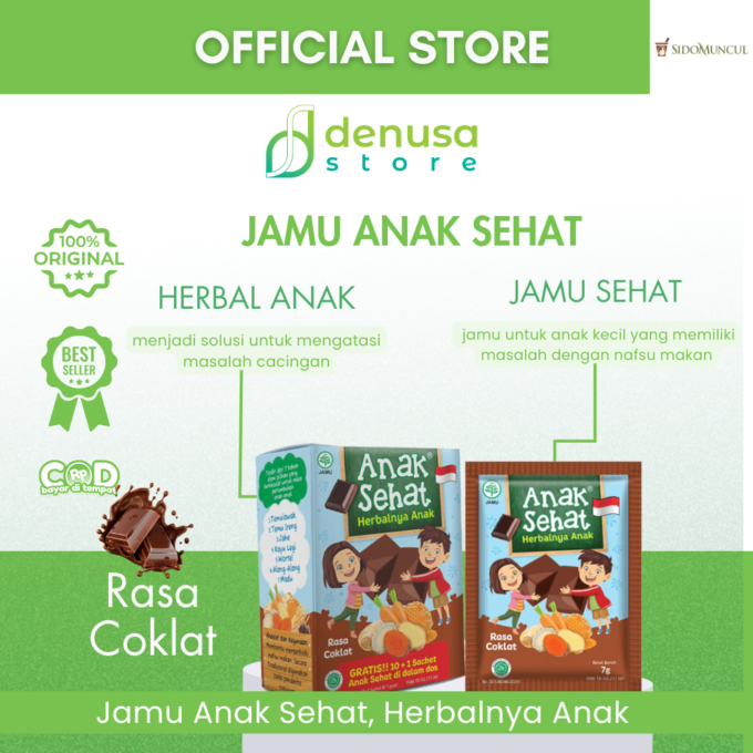 SIDOMUNCUL Anak Sehat Rasa Coklat 1 Kotak 10 Plus 1 Sachet