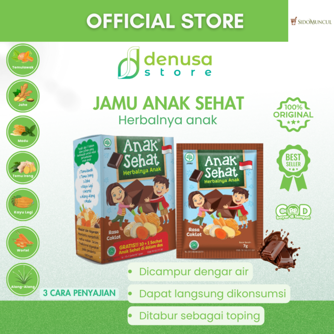 SIDOMUNCUL Anak Sehat Rasa Coklat 1 Kotak 10 Plus 1 Sachet