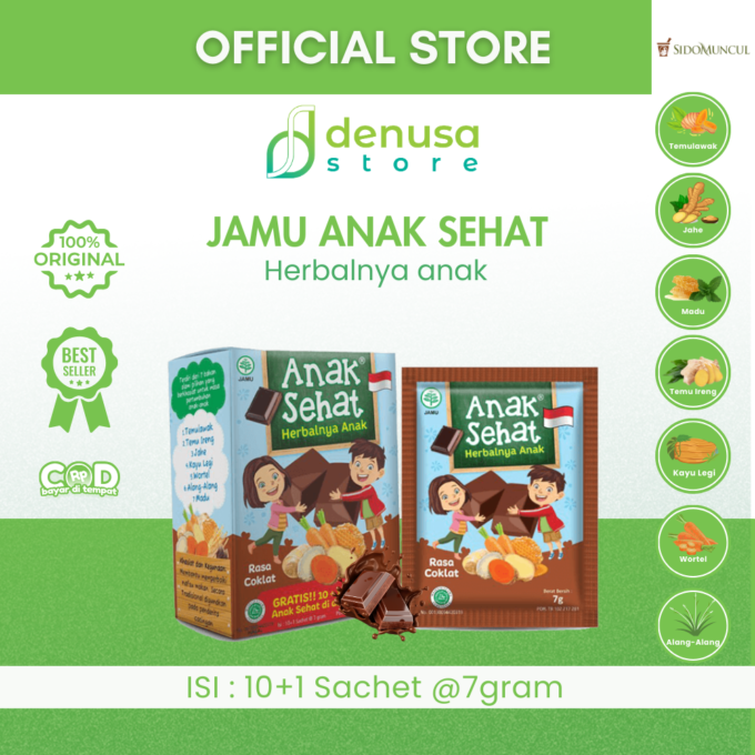 SIDOMUNCUL Anak Sehat Rasa Coklat 1 Kotak 10 Plus 1 Sachet