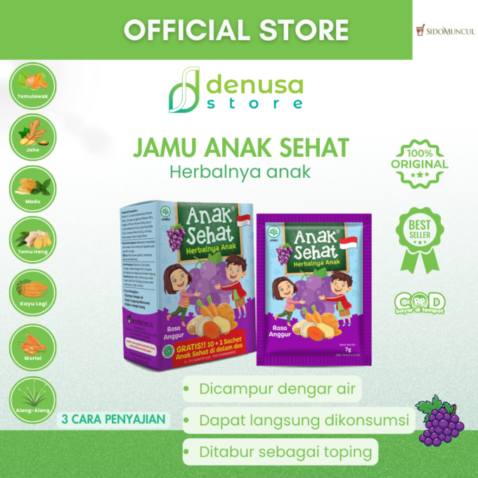 SIDOMUNCUL Anak Sehat Rasa Anggur 1 Kotak 10 Plus 1 Sachet