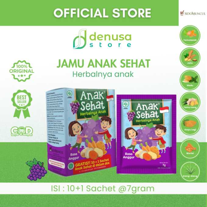 SIDOMUNCUL Anak Sehat Rasa Anggur 1 Kotak 10 Plus 1 Sachet