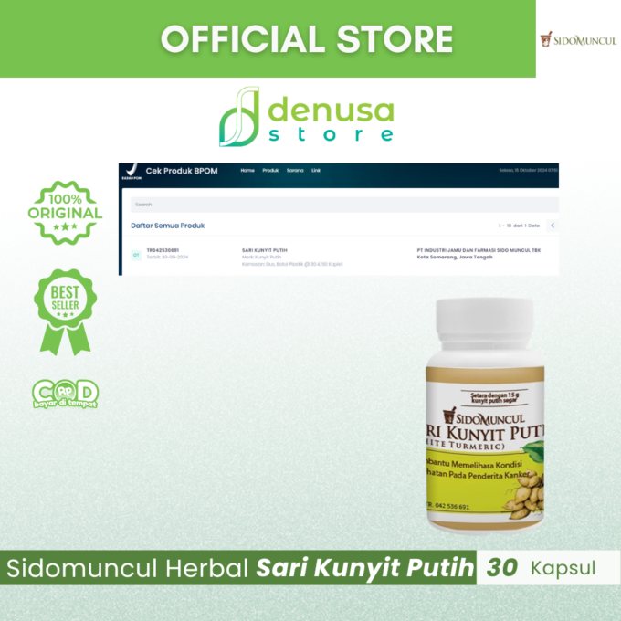 SIDOMUNCUL Herbal Sari Kunyit Putih 30 Kaplet