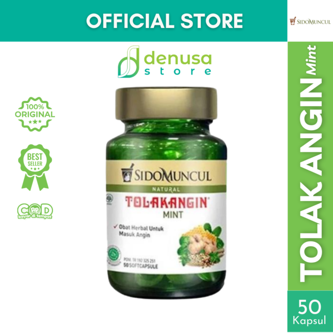 SIDOMUNCUL Natural Tolak Angin Mint 50 Kapsul Lunak