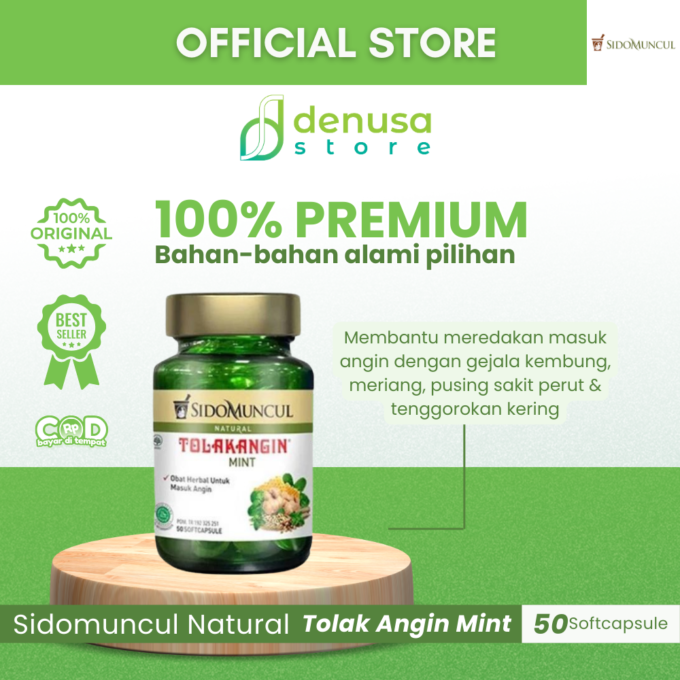 SIDOMUNCUL Natural Tolak Angin Mint 50 Kapsul Lunak