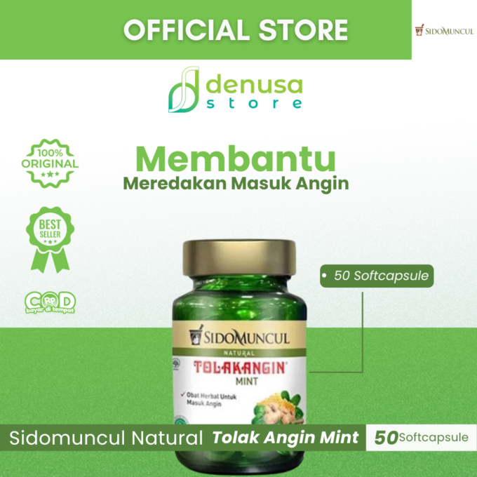 SIDOMUNCUL Natural Tolak Angin Mint 50 Kapsul Lunak