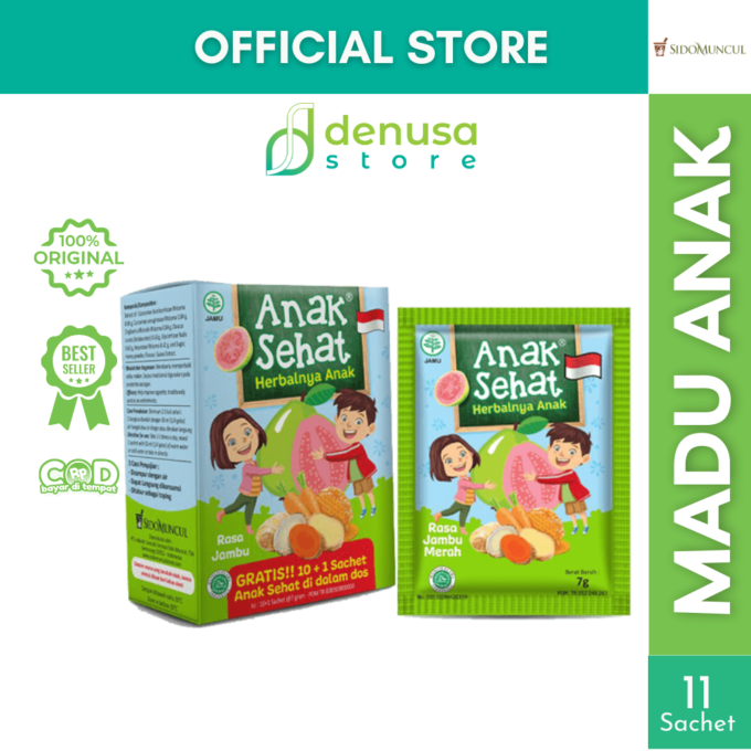 SIDOMUNCUL Anak Sehat Rasa Jambu Merah 1 Kotak 10 Plus 1 Sachet