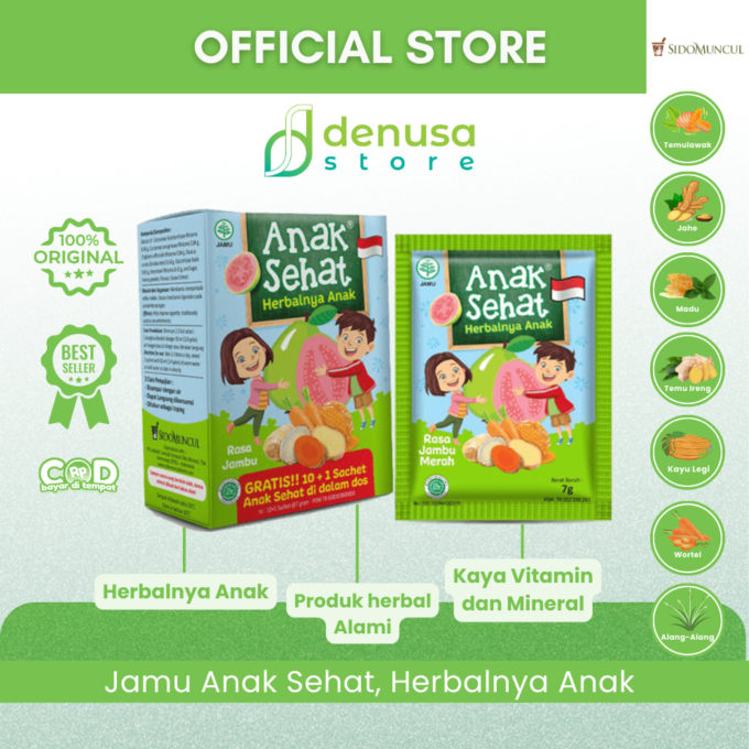 SIDOMUNCUL Anak Sehat Rasa Jambu Merah 1 Kotak 10 Plus 1 Sachet