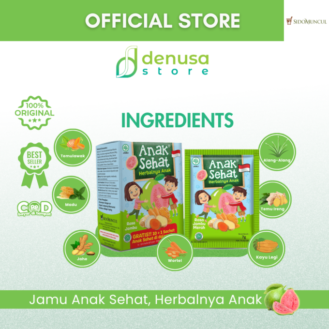 SIDOMUNCUL Anak Sehat Rasa Jambu Merah 1 Kotak 10 Plus 1 Sachet