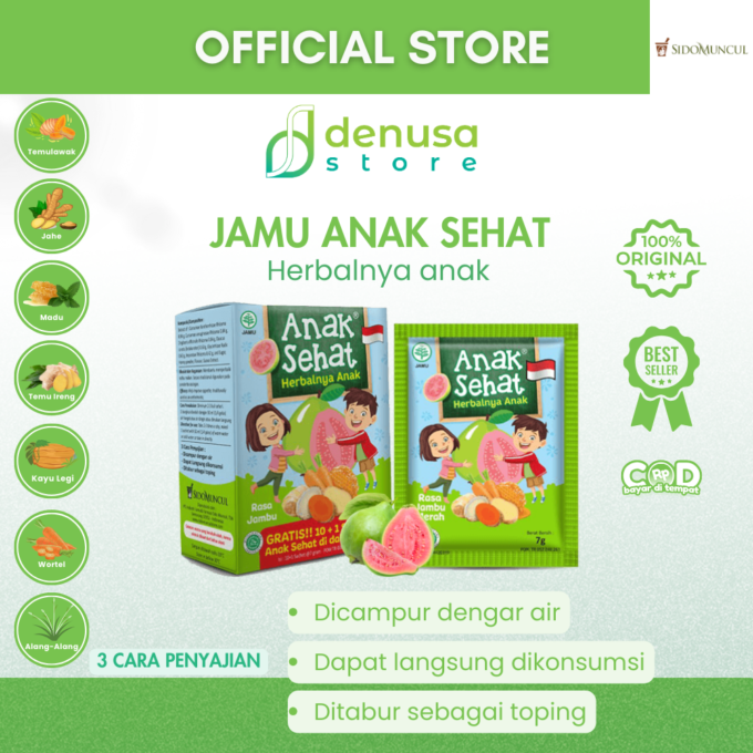 SIDOMUNCUL Anak Sehat Rasa Jambu Merah 1 Kotak 10 Plus 1 Sachet